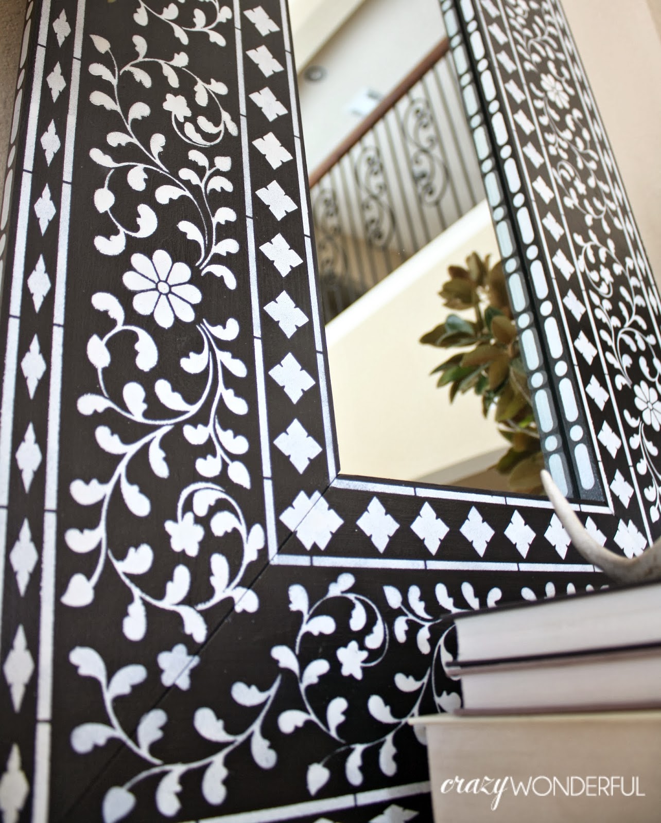 DIY inlay mirror + cutting edge stencils giveaway Crazy Wonderful