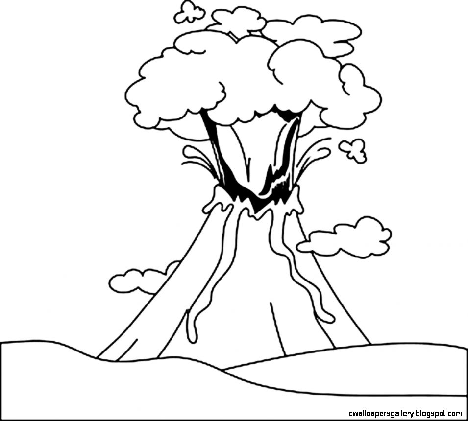 Volcano Clipart Black And White | Wallpapers Gallery