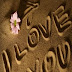I Love You On Sand Near Sea Beach | I Love You Greeting Card For Fiance