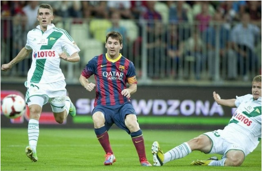 Hasil Skor Barcelona vs Lechia Gdansk 2-2, Super Mecz 2013