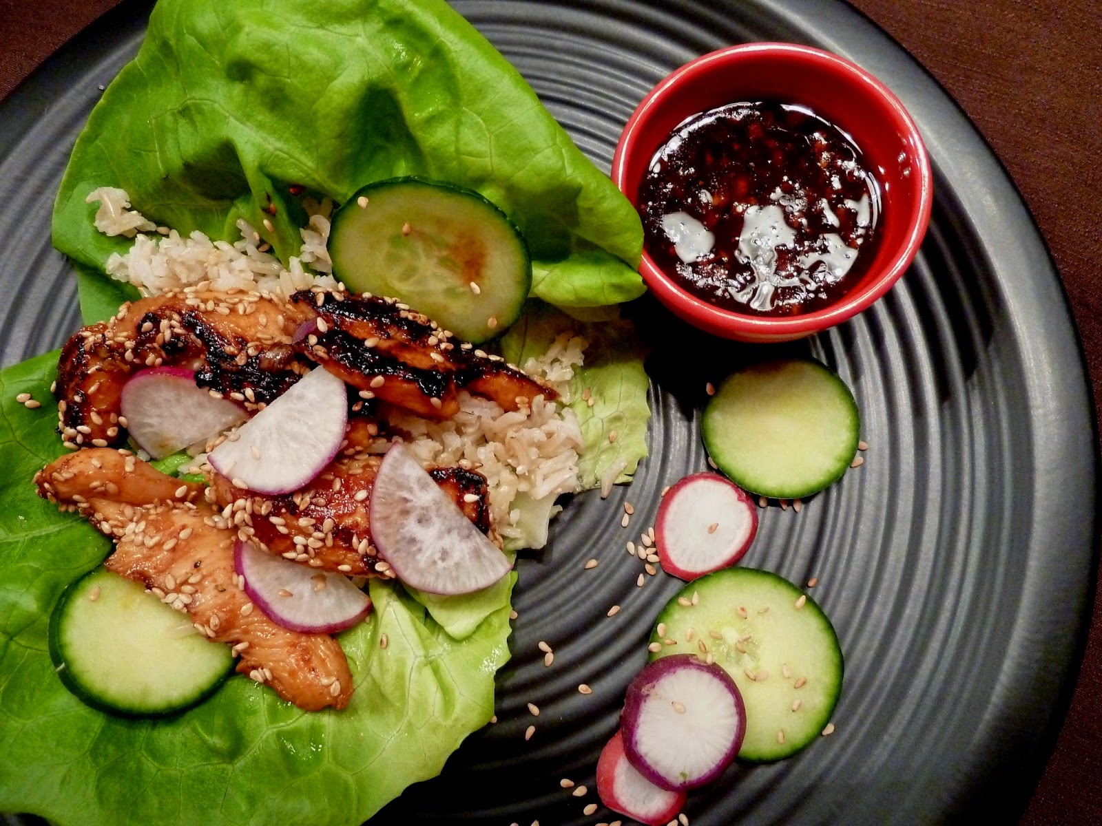 Cracked Pepper Korean Chicken Lettuce Wraps