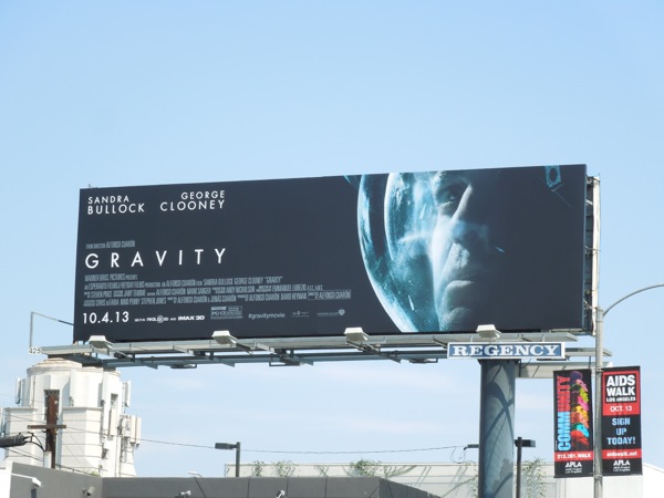 George Clooney Gravity movie billboard George Clooney Gravity movie billboard