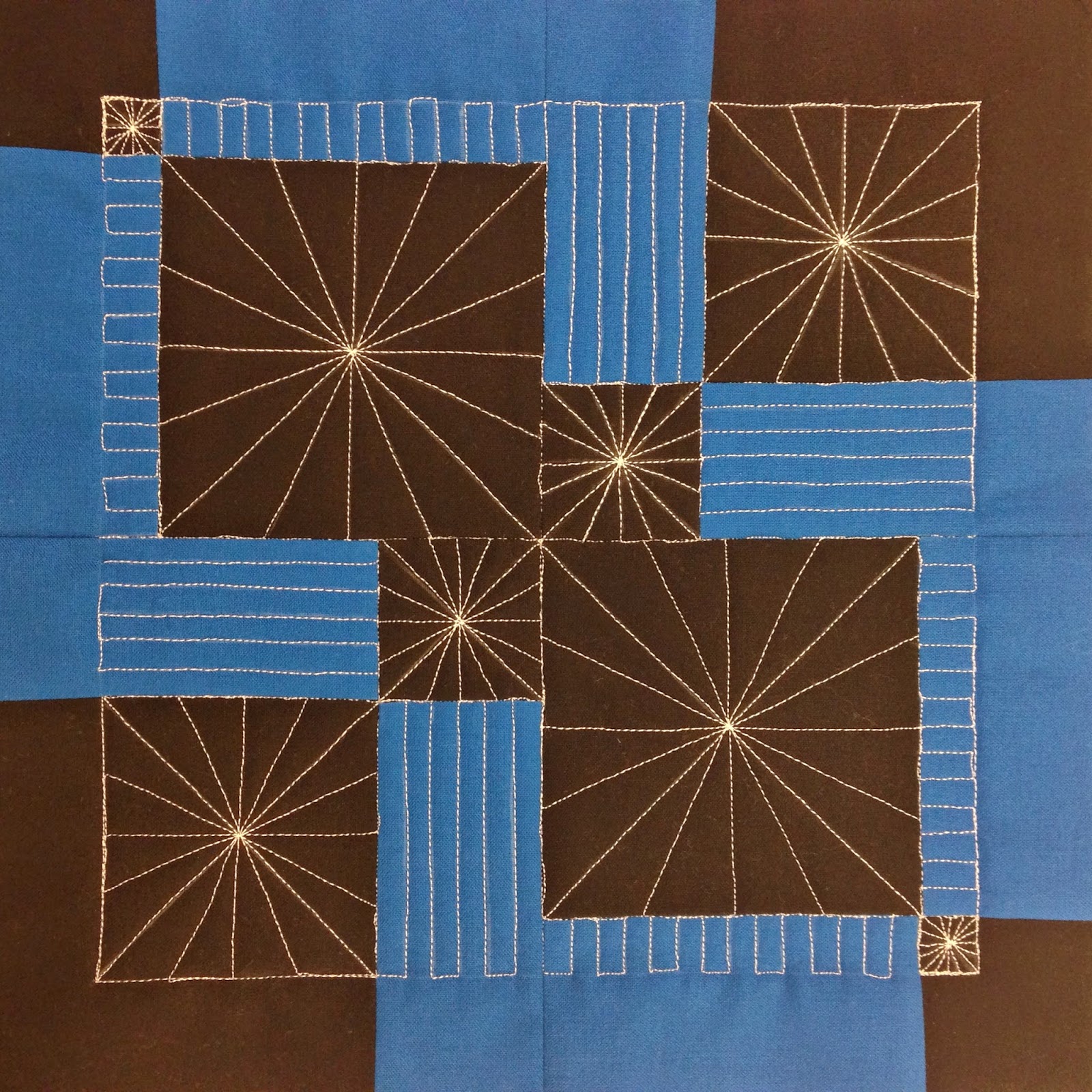 free motion quilting circles and stairs