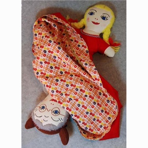 vintage little red riding hood topsy turvy doll