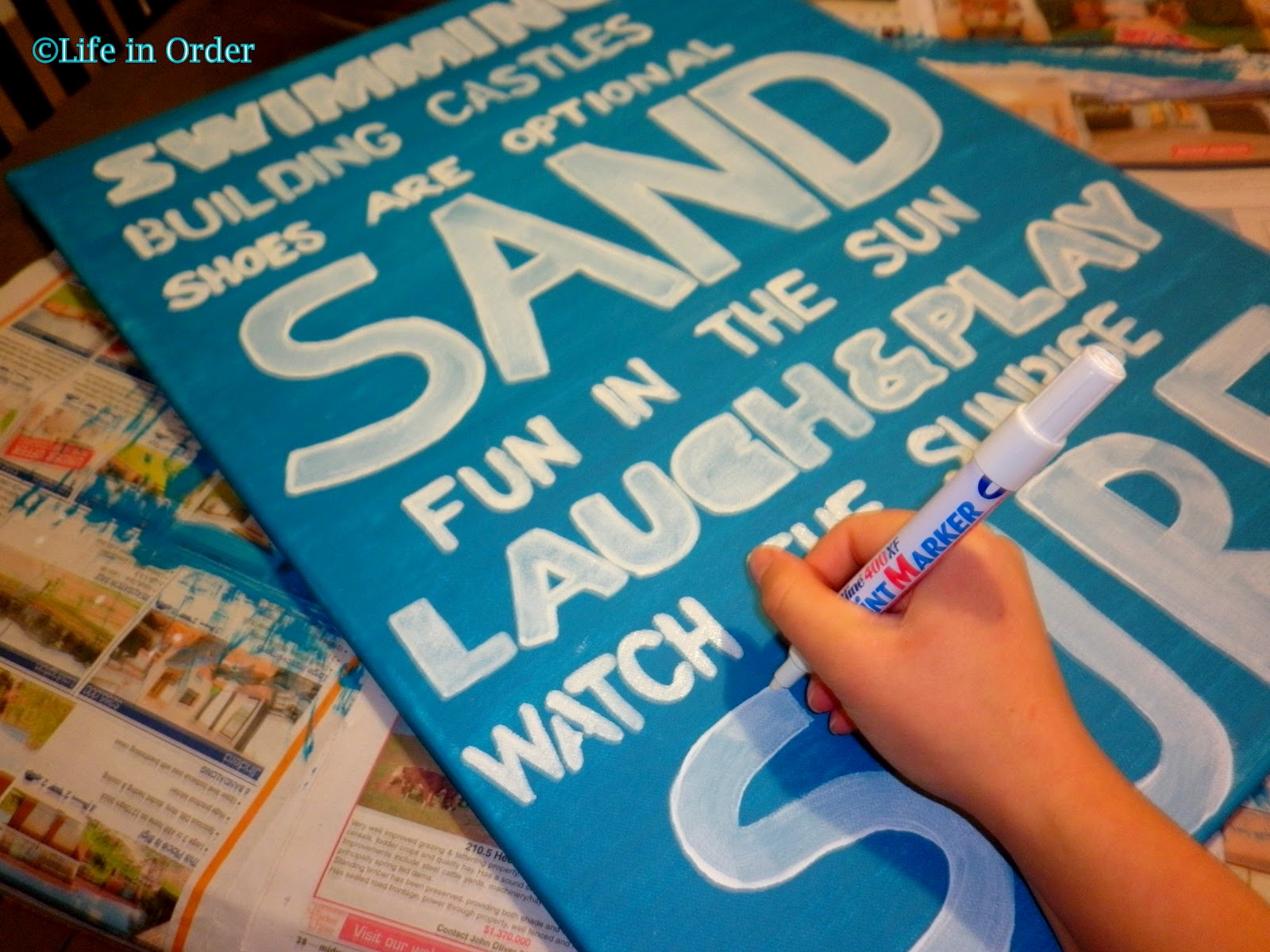 Life in Order DIY Beach Themed Canvas