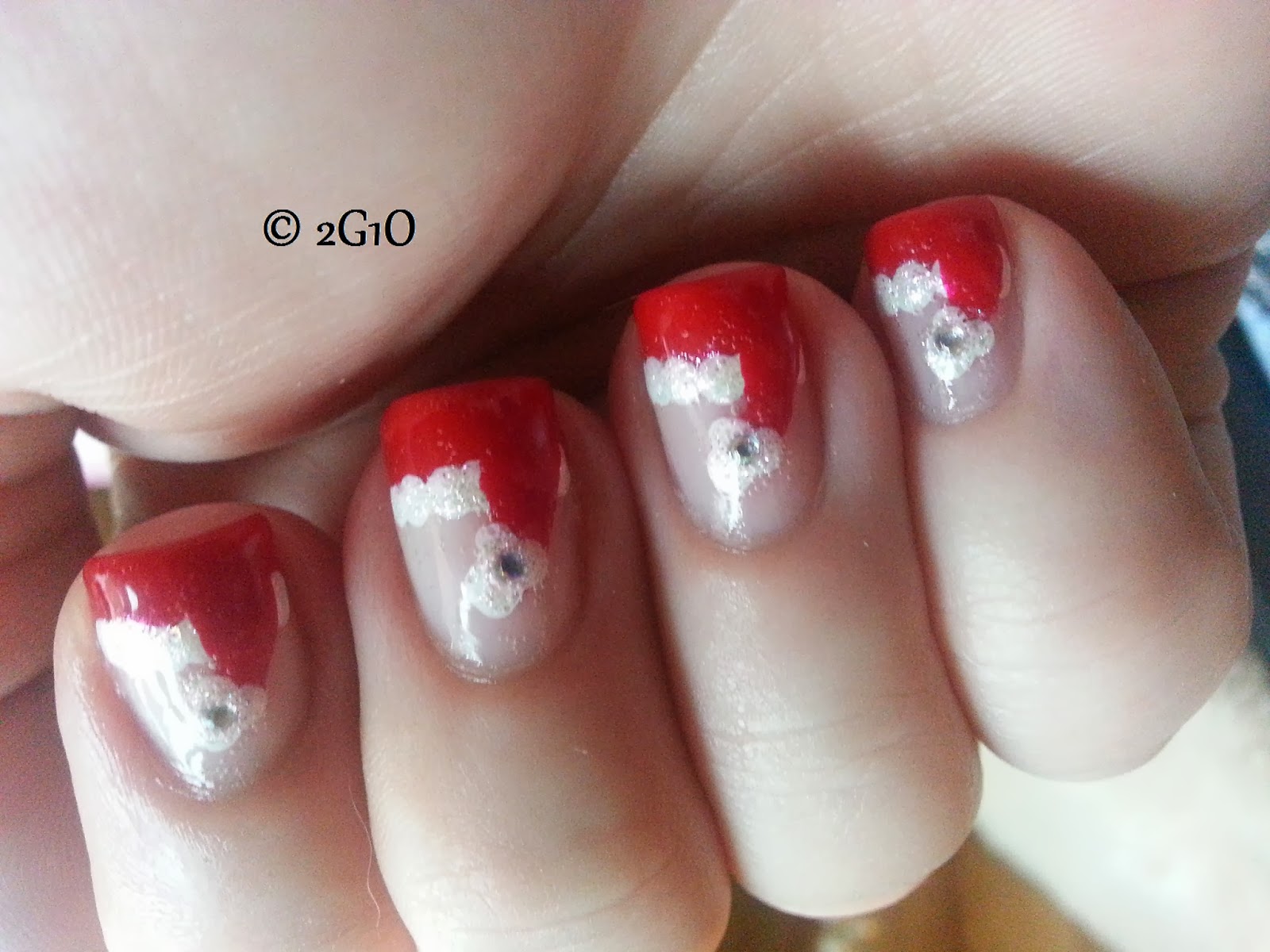 5. Glittery Santa Hat Gel Nails - wide 5