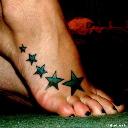 Foot Star Tattoo Designs Girls