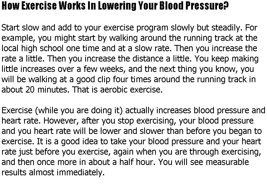 Blood Pressure Chart After Exercise