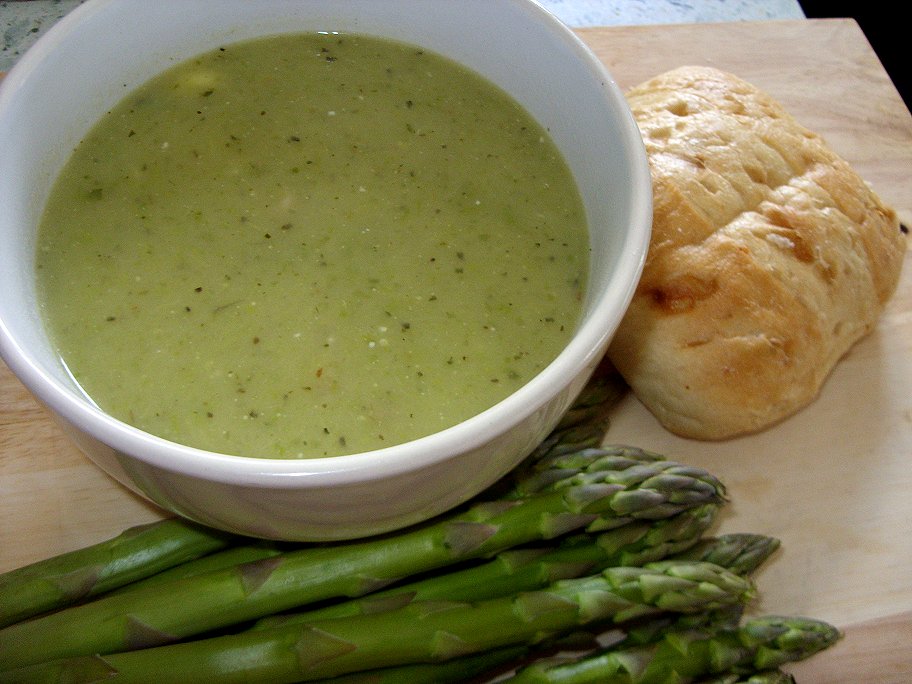 Jenny Eatwell's Rhubarb & Ginger Lunchtime quick soup Asparagus