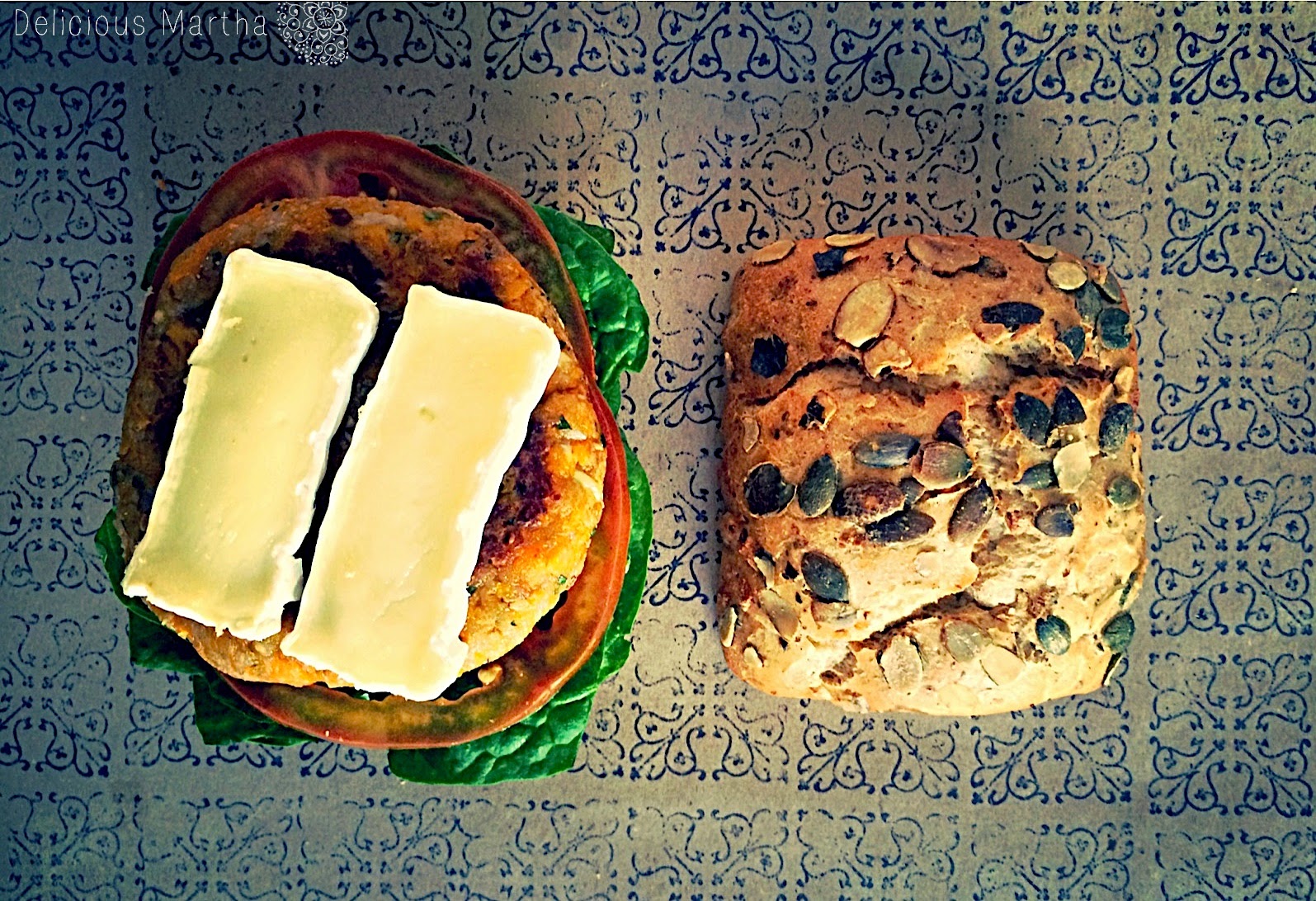 Hamburguesa vegetal de calabaza con nueces