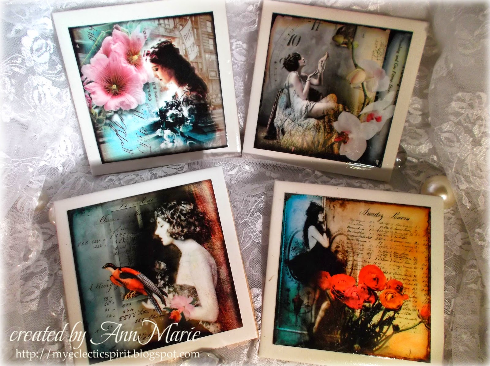 My Eclectic Spirit Vintage Ceramic Tile Coasters A Great Gift Idea