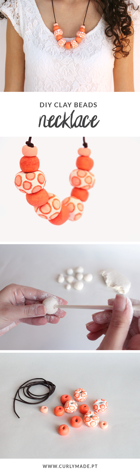 Diy Clay Beads Necklace Curly Made