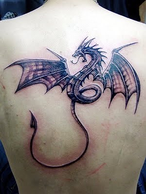 Cool Amazing Tribal Dragon Back Tattoos