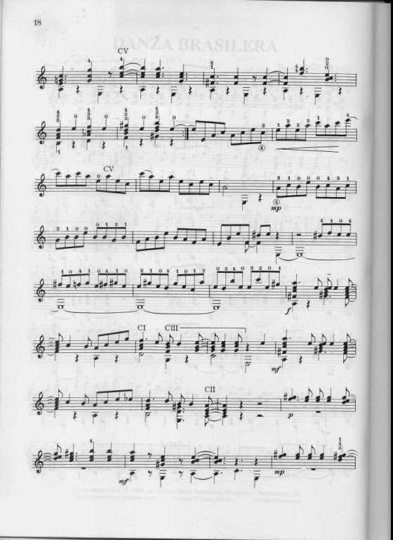 Morel Danza Brasilera Partituras para Guitarra