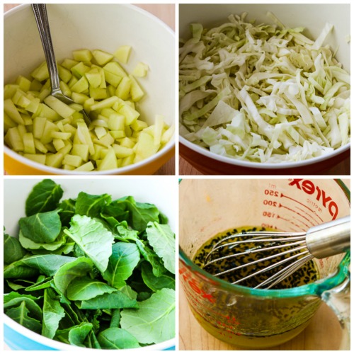 Cabbage, Apple, and Kale Salad with Cranberries and Pistachios (VIDEO