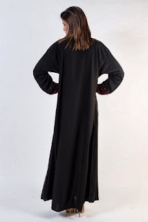 Arabian Abaya Styles Maroon Stripe