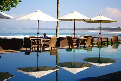 Umbrella Beach Chairs at Bali Garden Beach Resort Kuta