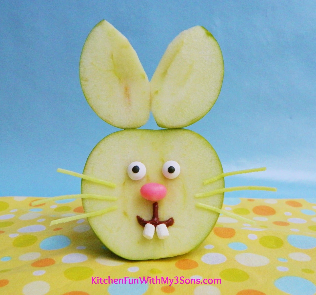 Kitchen Fun With My 3 Sons Easter Bunny Apple Fruit Snack