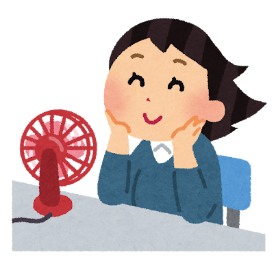 卓上扇風機で涼む女性 フリー素材 夏 のイラスト まとめ Naver まとめ