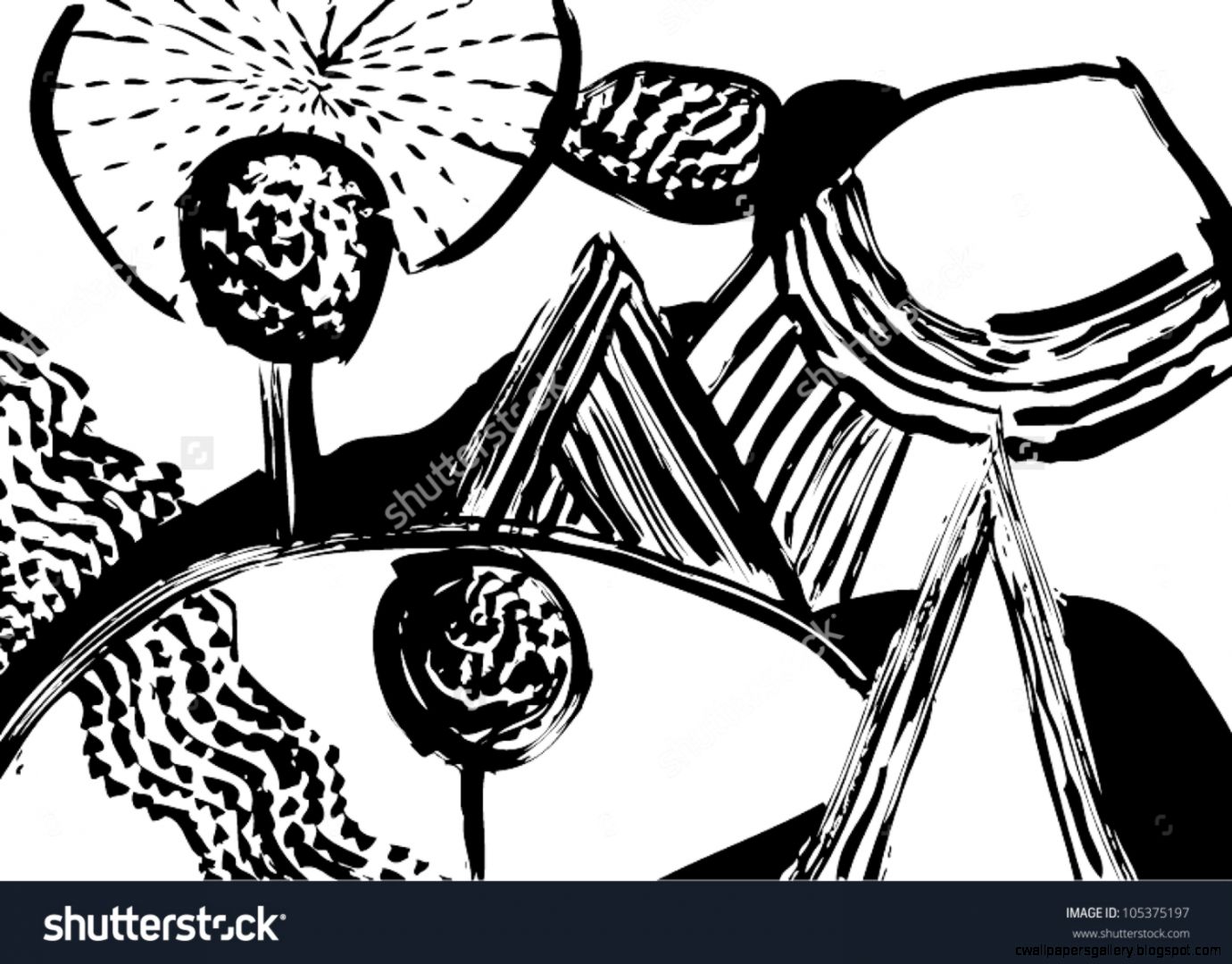 A Vector Illustration Of An Abstract Black And White Nature A Vector Illustration Of An Abstract Black And White Nature