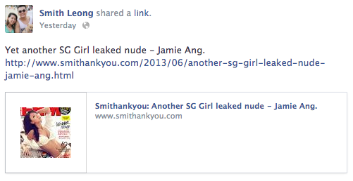 My Jamie Ang Blogpost got removed. ~ Smithankyou 