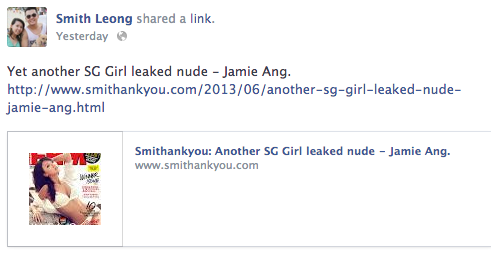 My Jamie Ang Blogpost got removed. ~ Smithankyou 
