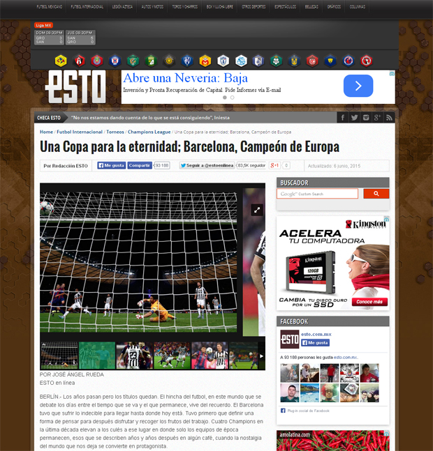 Reacciones: Un triplete para la historia Reacciones de los medios electrónicos sobre el triplete histórico del FC Barcelona, al ganar la UEFA Champions League 2015 | Ximinia
