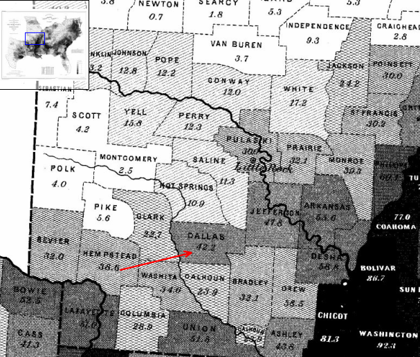 Arkansas Roots The Stories of my Family 1861 Slave Map of Dallas County, Arkansas