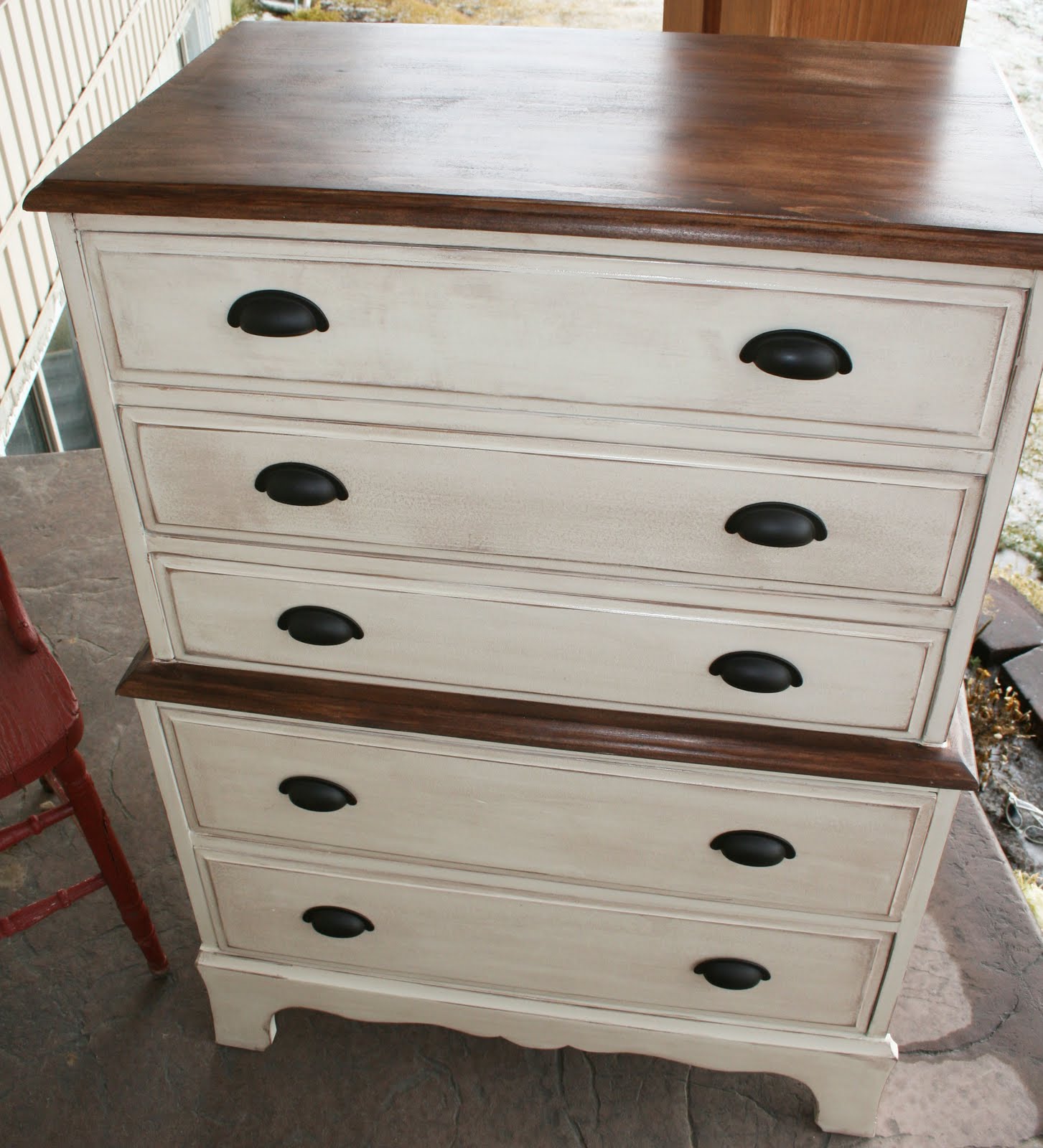 Antique Recreation Chest on Chest Dresser Redo