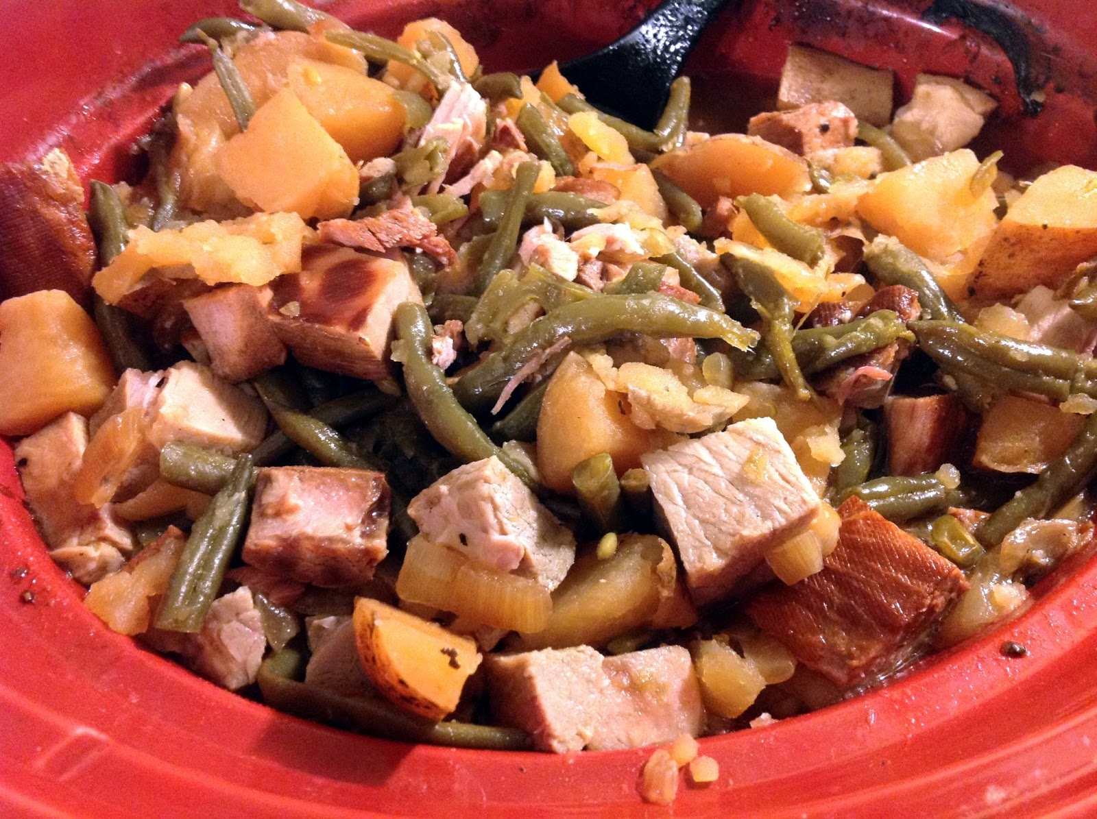 the dog mom crock pot ham and green beans
