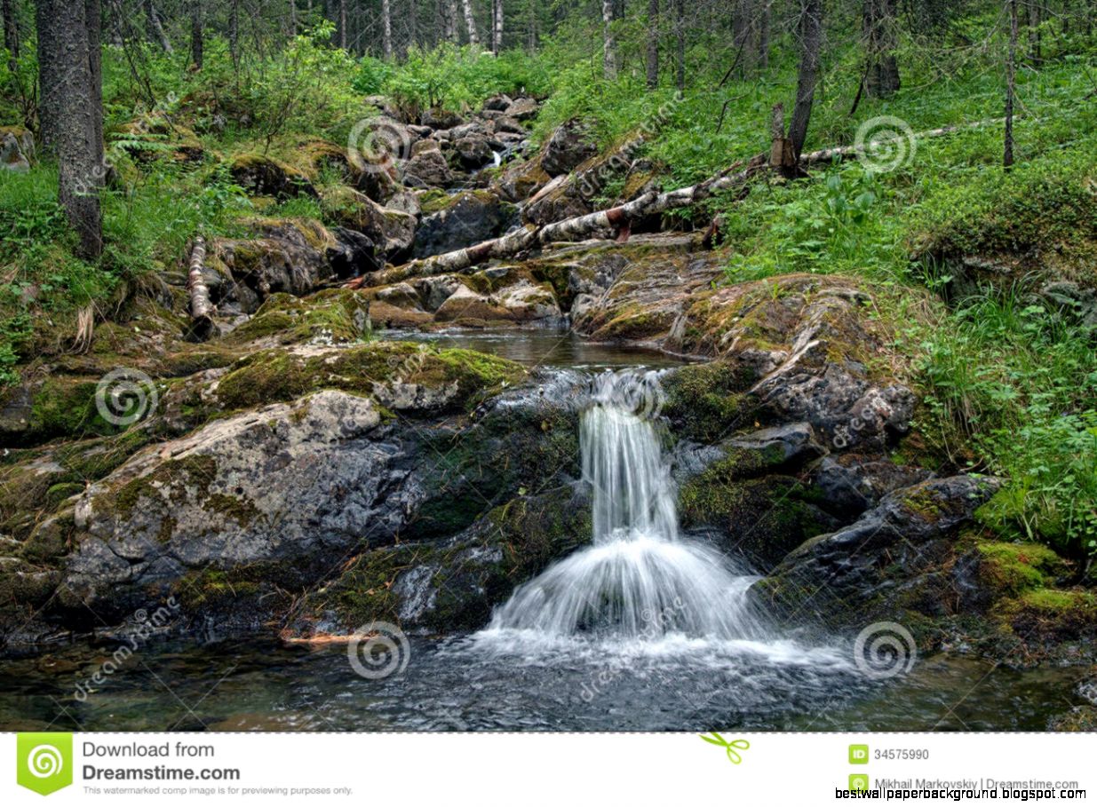 Small Waterfall On Katayka River Northern Ural Mountains Stock Small Waterfall On Katayka River Northern Ural Mountains Stock