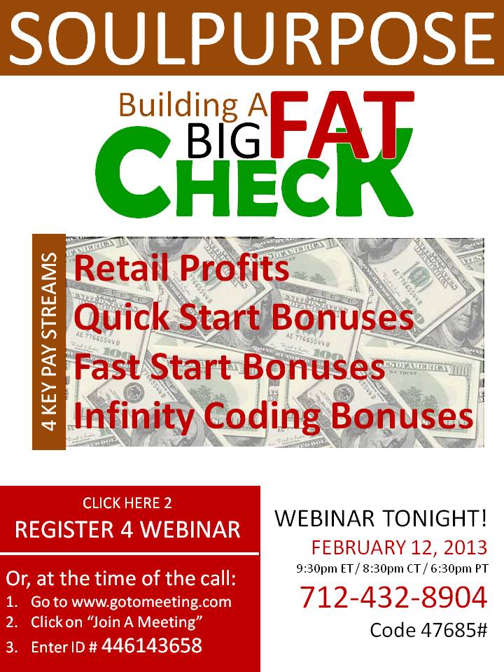 Soul Purpose News BUILD A BIG FAT CHECK WEBINAR PRESENTATION