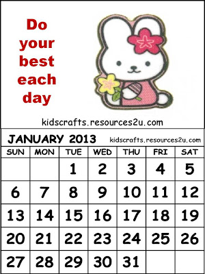 Calendar 2013 Monthly Printable on Free Printable 2013 Monthly And Yearly Calendar For Kids