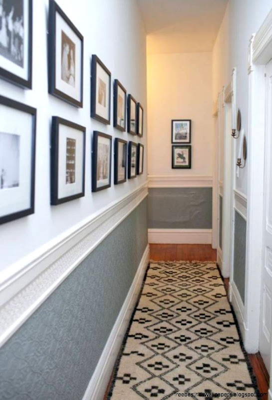 Small Hallways Decorating With Grey Chair Rail And Long Rug And Small Hallways Decorating With Grey Chair Rail And Long Rug And