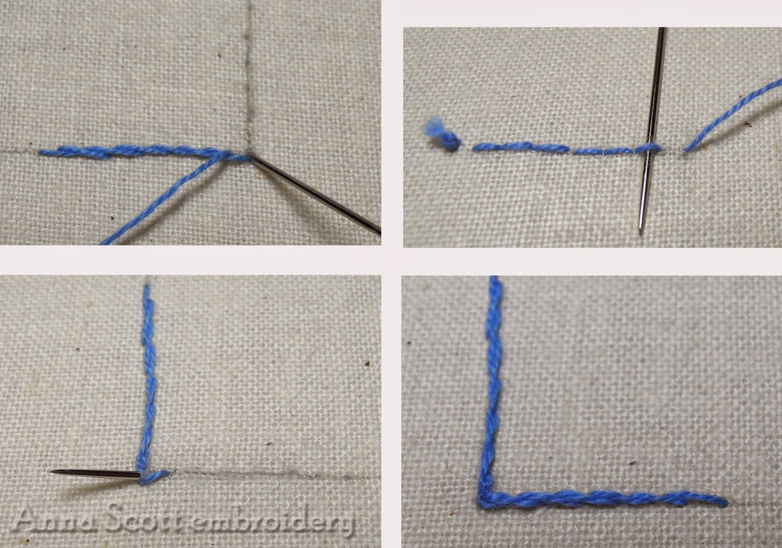 Anna Scott Stem stitch corner