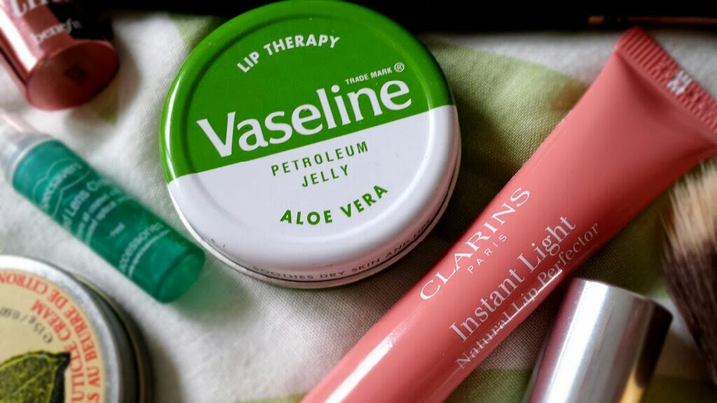 Vaseline and Clarins Instant Light Natural Lip Perfector Candy Shimmer