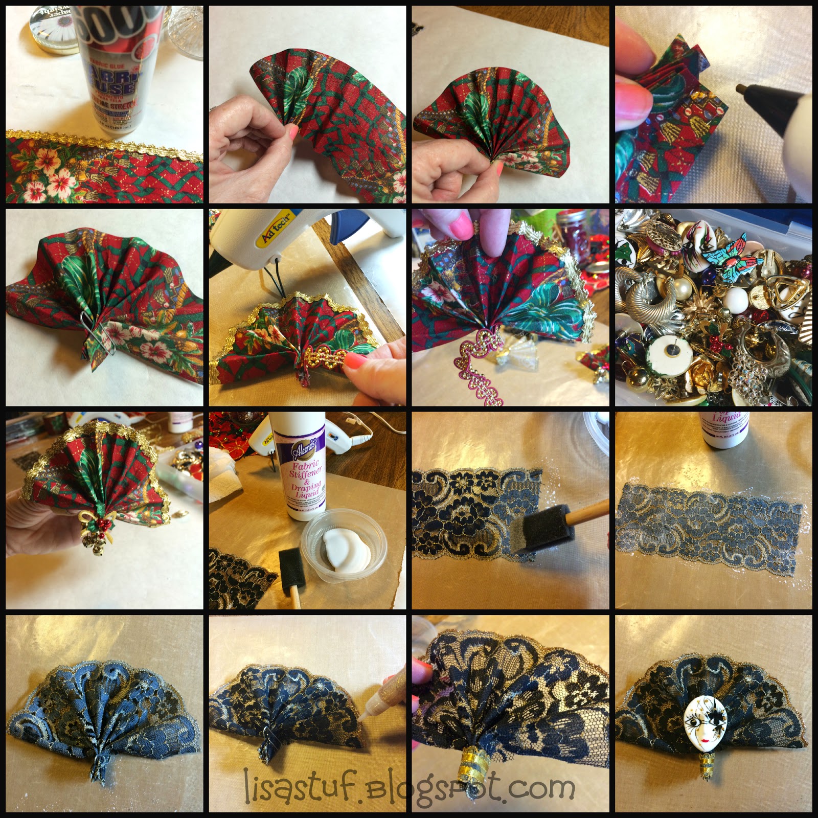 StuffnSuch By Lisa Ribbon Fan Ornament