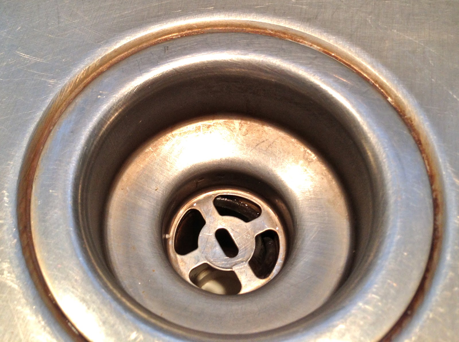 rusty kitchen sink drain