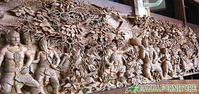 Ukiran kayu jati motif Ramayana Ukiran kayu jati motif Ramayana