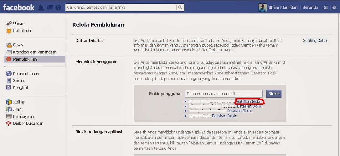 Cara Membuka Blokiran Pertemanan di Facebook | Ilham Maulidan