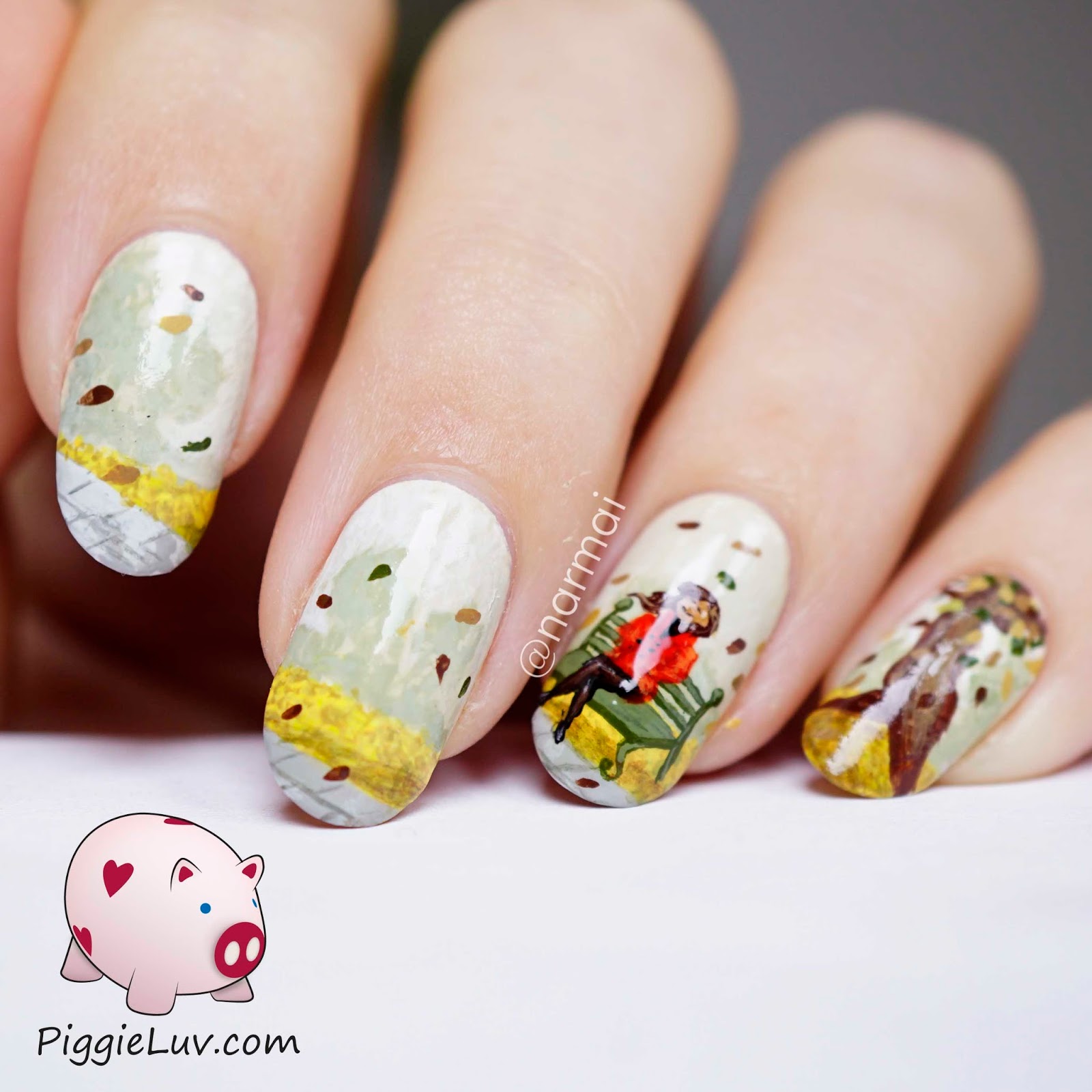PiggieLuv A walk in the park nail art