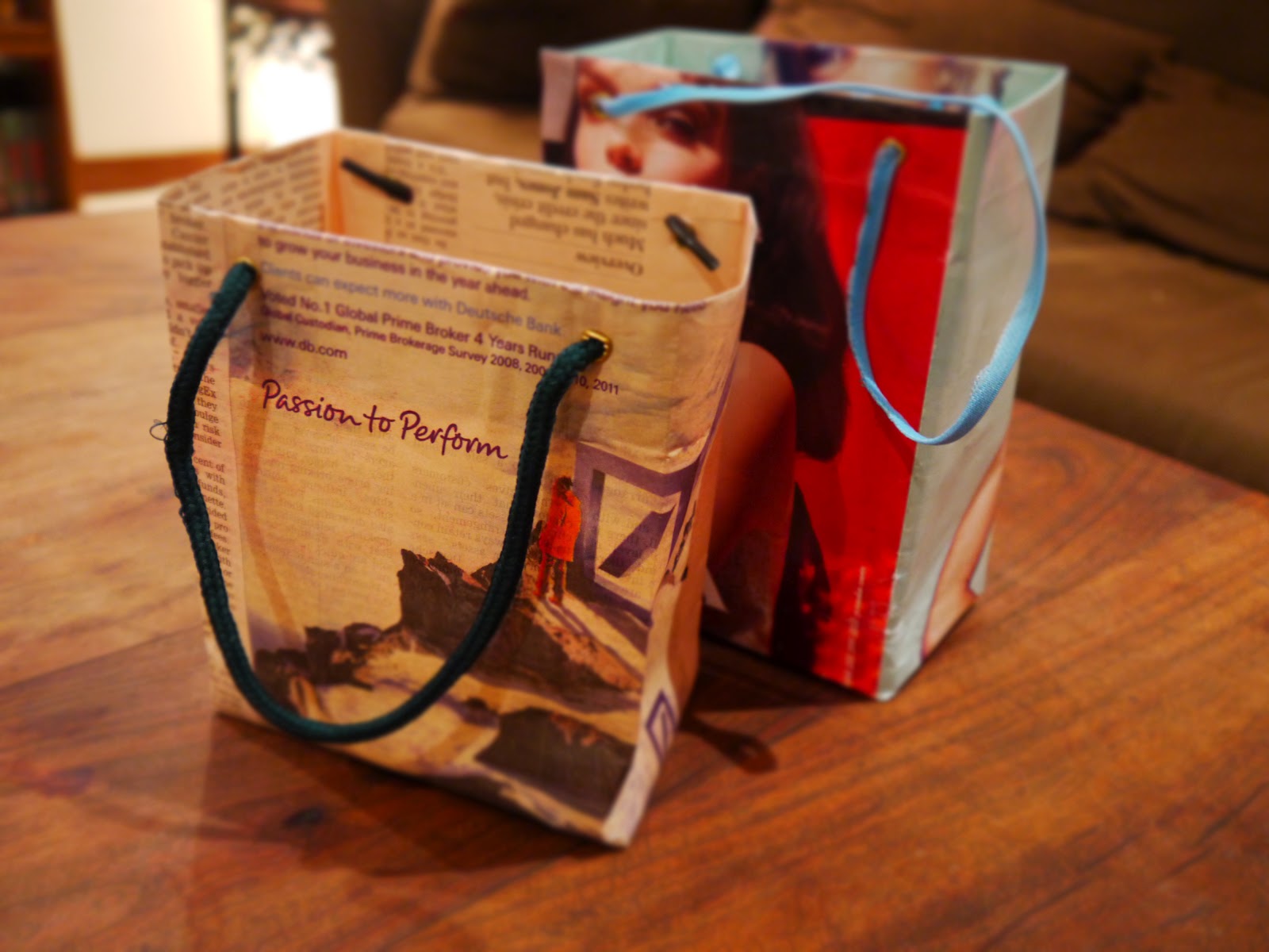 SunshineDays DIY Recycled Newspaper Gift Bags