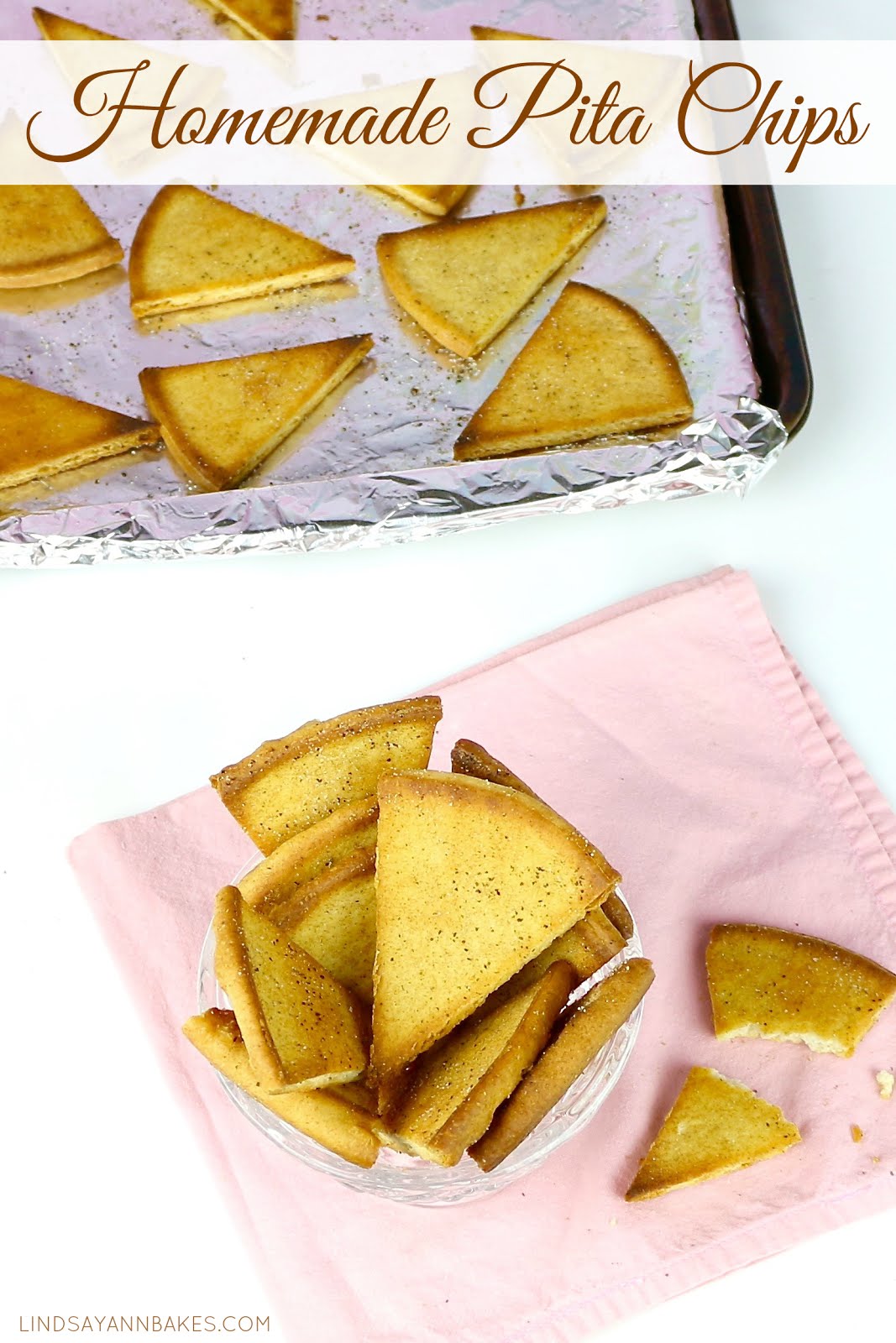 Homemade Baked Pita Chips - Lindsay Ann Bakes