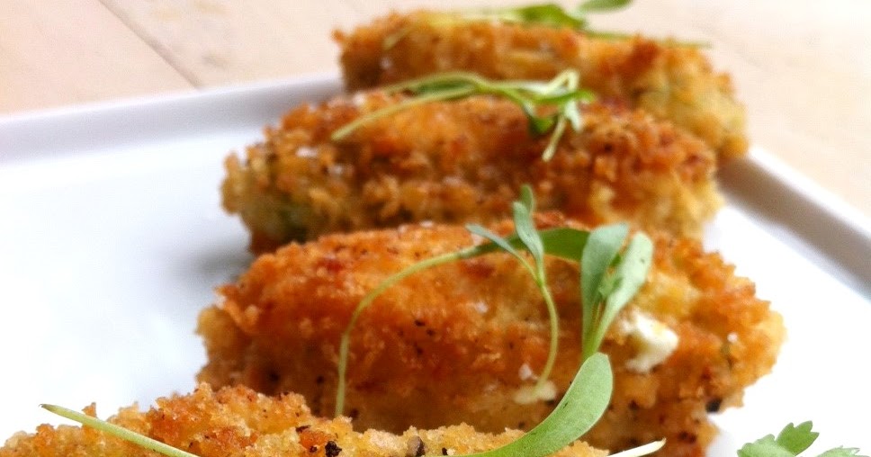 Cook on your feet Fried Squash Blossoms with Fresh Jalapeno Goat Cheese