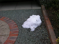 small pile of unmelted snow