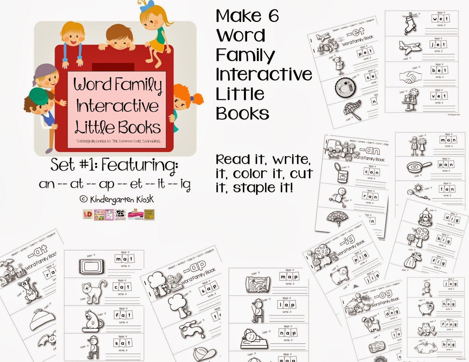 Kindergarten Kiosk: Word Family Interactive Little Books