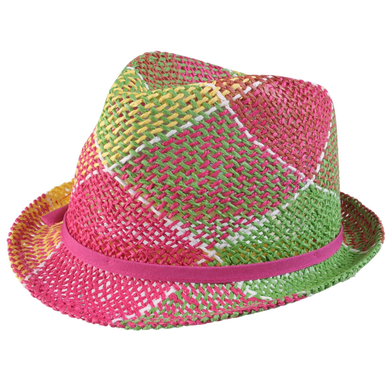 Hailey Jeans Co Womens Multicolor Straw Fedora Hat straw hats for sale