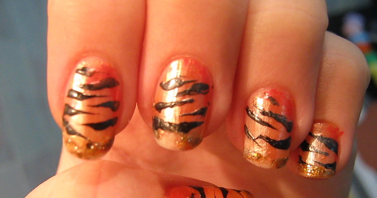 2. "Tiger Print Nail Design" - wide 6