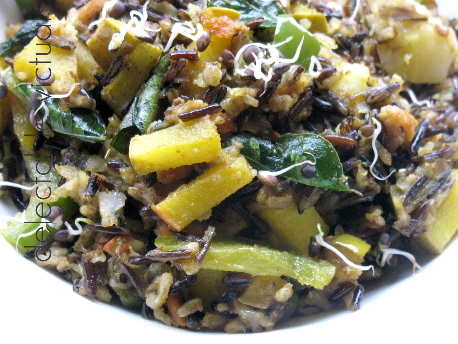 Delectable Victuals Wild Rice with Mango, Bell Pepper and Sprouted Beans