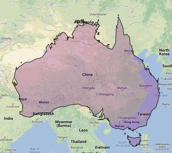 Online Maps The Size Of Australia
